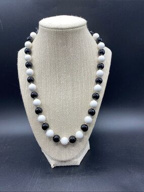 WEST GERMANY Vintage Lucite Black & White Beads
